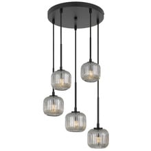 Elara Frosted Glass 5 Light Pendant
